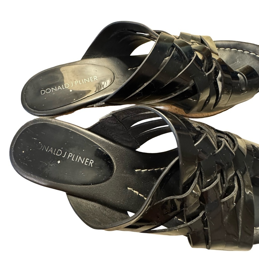 Donald J. Pliner Black Wedge Cork Sandals - Picture 8 of 8
